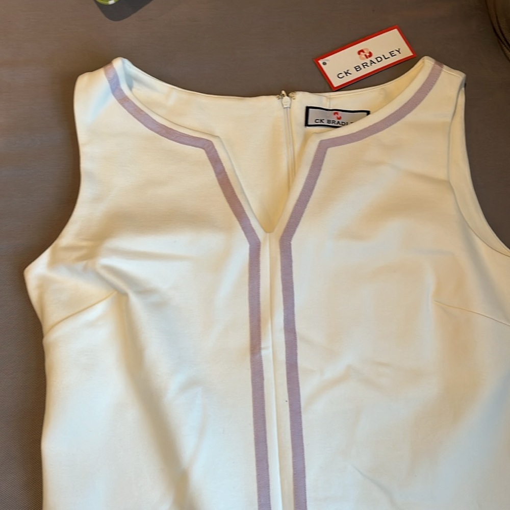 CK Bradley Vesper Dress, Size M, White w/ Lavender - Picture 4 of 7